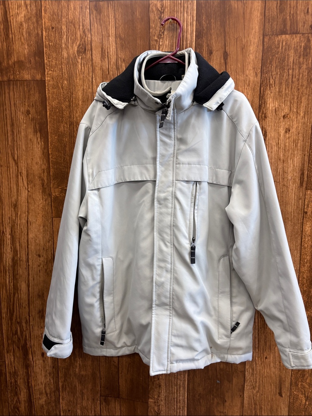 St. John's Bay Light Gray Hooded Performance Jacket